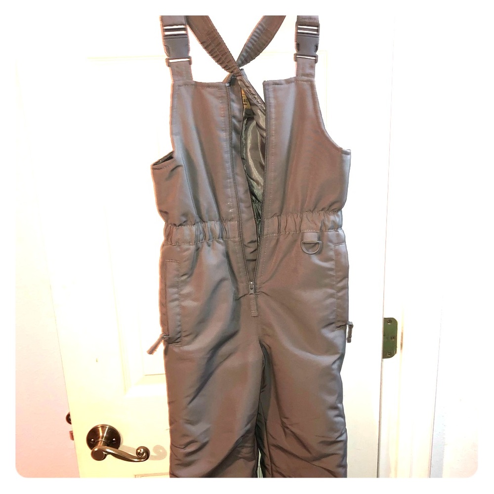 Girls gray winter bib snow pants ski pants size 7